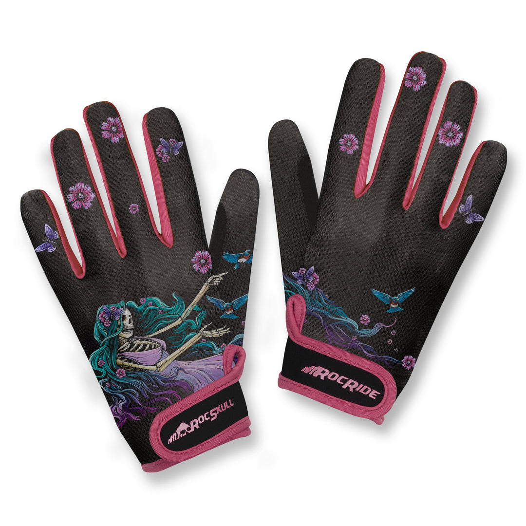 Skeleton Full Finger Cycling Gloves with Gel Padding and Touch