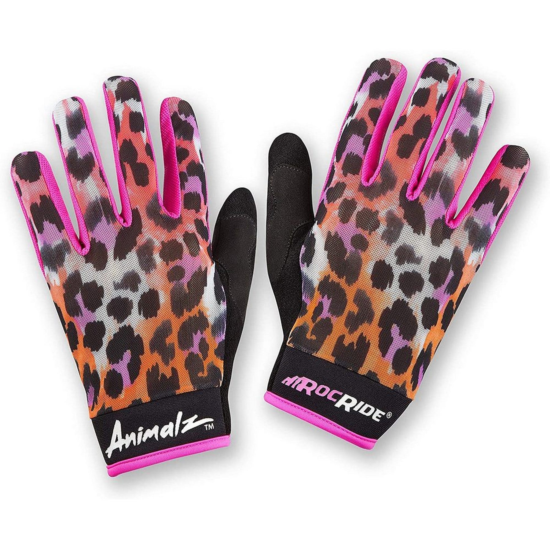 pink bicycle gloves Animalz™ Pink Leopard Cycling Gloves. Full-Fingered with Touch Tips™. Mountain Biking, Road and BMX. Expressive Animal Print Designs