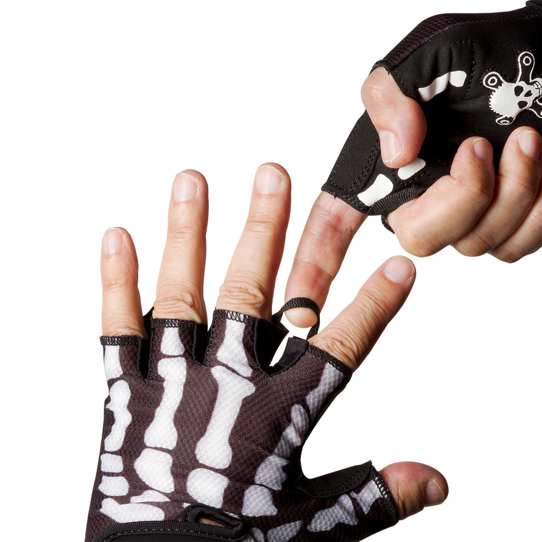 Skeleton Half Finger Cycling Gloves with Finger Tip Pulls and Gel