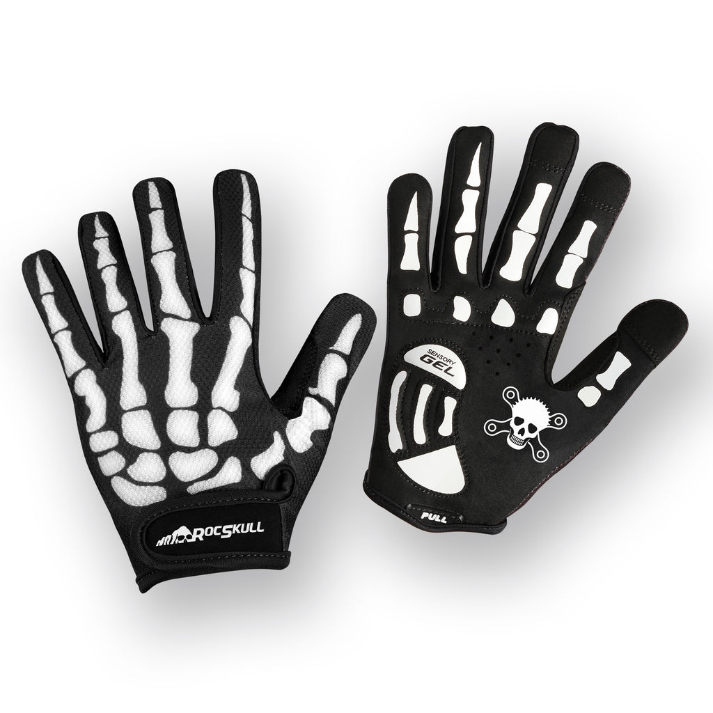 Men’s Full Finger Gloves – Skull & Skeleton Design, For Cycling, Motorcycle, And More